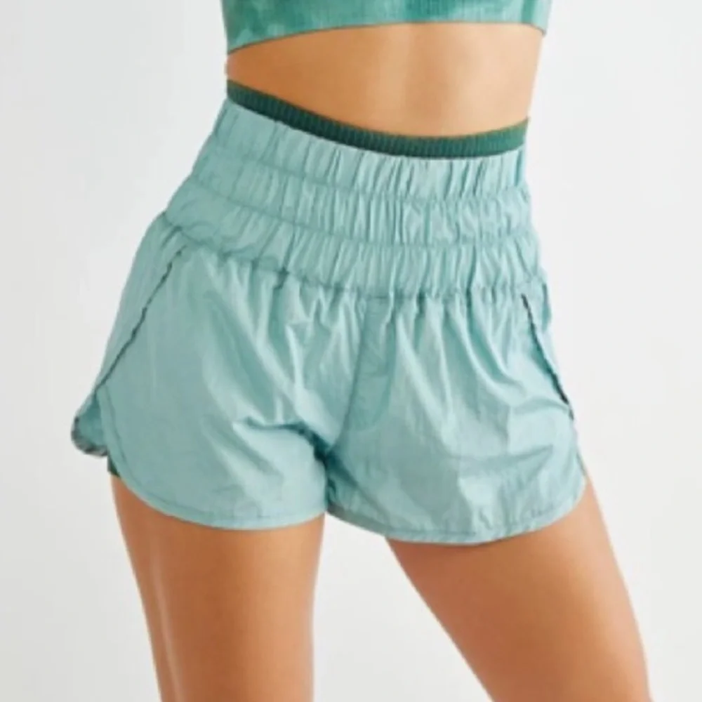 Free People Movement The Way Home Short Turquoise High Waist Running Shorts Sz M